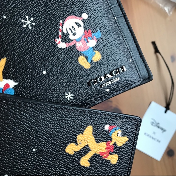🐭Coach Disney X Coach 3 In 1 Wallet With Holiday Print - Picture 5 of 10